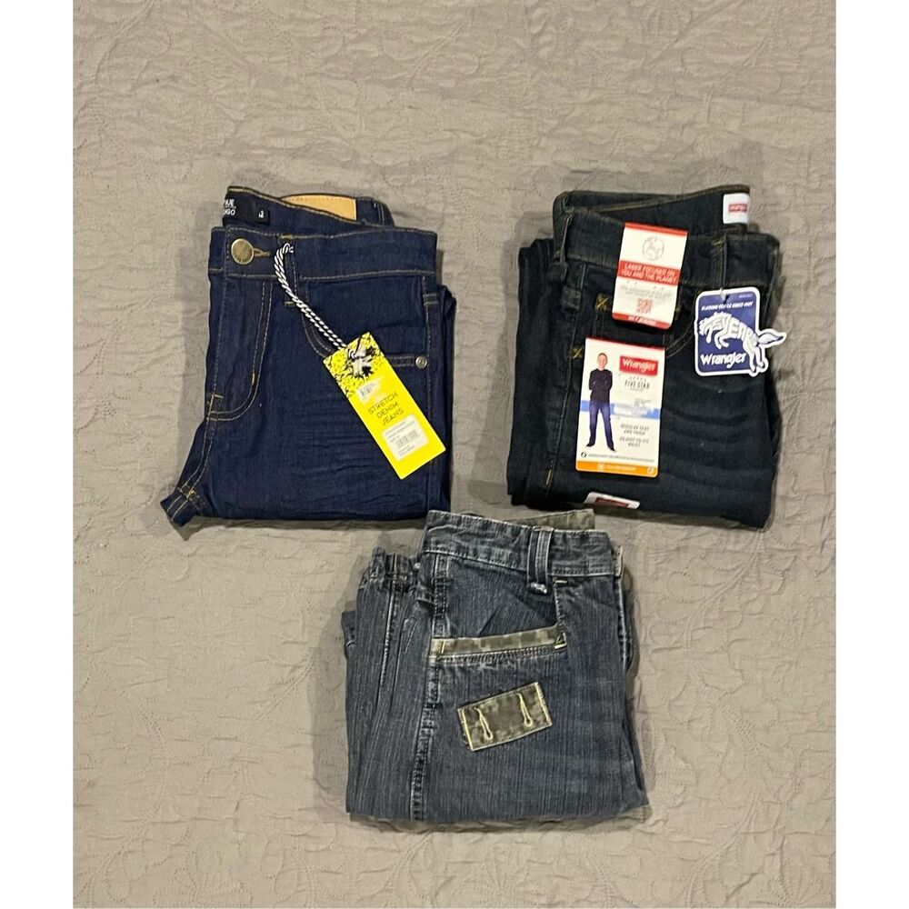 Wrangler Bundle 3 Pair Kids Boys Jeans New
